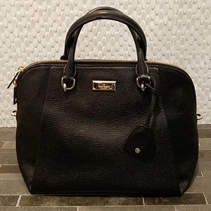 Kate Spade black leather satchel purse